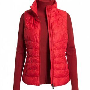 ATHLETA 2pc Red DOWNALICIOUS VEST & FLURRY Base Layer TURTLENECK Size M 8 10